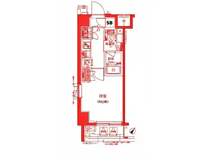 ベルシード横濱南太田(1K/2階)の間取り写真