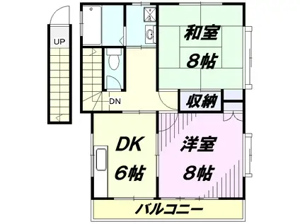 ルミエール小手指(2DK/2階)の間取り写真