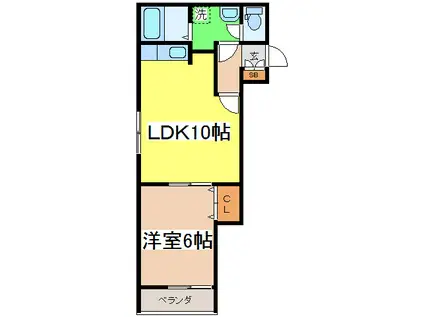 レジェンド(1LDK/2階)の間取り写真