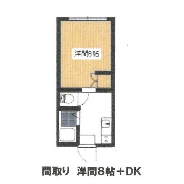 リバーサイドパレス(1DK/2階)の間取り写真