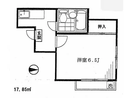 三浦ビル(1K/3階)の間取り写真