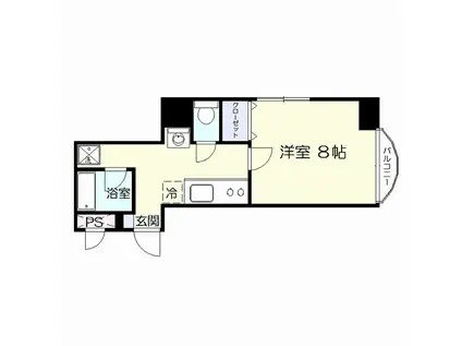 ネオパレス館坂(1K/2階)の間取り写真