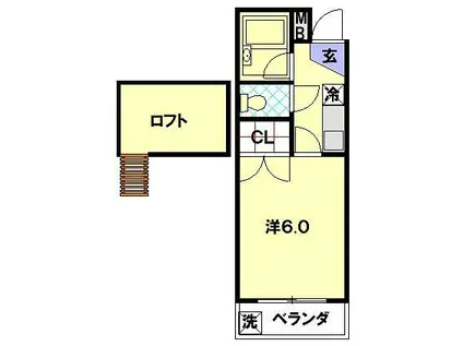 Nマンション(1K/2階)の間取り写真