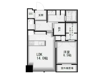 一条タワー(1LDK/12階)の間取り写真