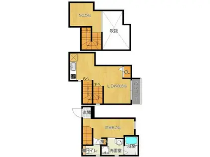 DREAMSTAGE吉塚BLOOM(1SLDK/1階)の間取り写真