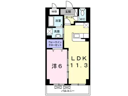 サンライズコード(1LDK/6階)の間取り写真