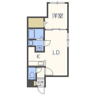 アーバン福住駅前(1LDK/1階)の間取り写真