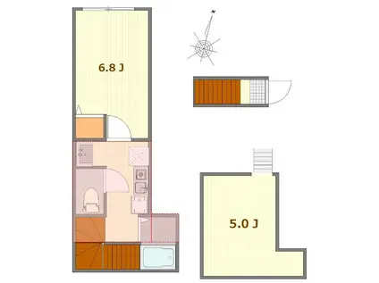 バーミープレイス保谷(1K/2階)の間取り写真