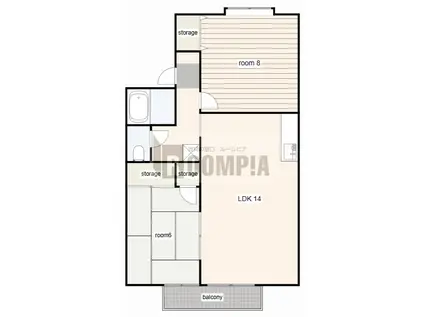 MUヒルズ茜部(2LDK/2階)の間取り写真