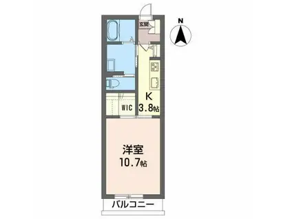 シャーメゾンセナン(1K/1階)の間取り写真