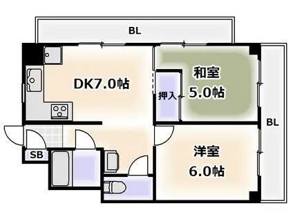 ファイブメゾン慕絵樹(2DK/3階)の間取り写真