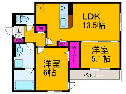 FORBITO MOZU(2LDK/3階)の間取り写真