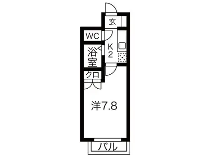 リヴィエール元八事(1K/3階)の間取り写真