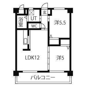 アザレア ヒル(2LDK/3階)の間取り写真