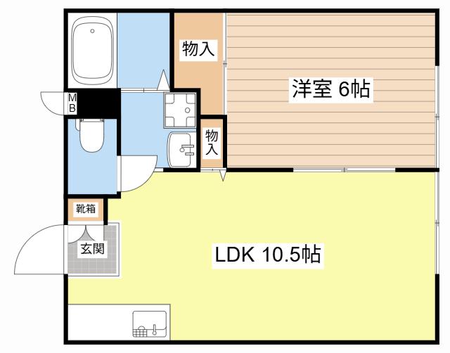 リバーサイドハイツ(1LDK/1階)の間取り写真