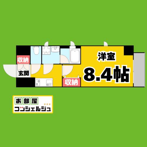 ウエストIN柴田(1K/2階)の間取り写真