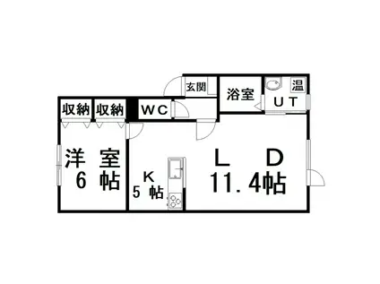 サウス ROAD(1LDK/1階)の間取り写真