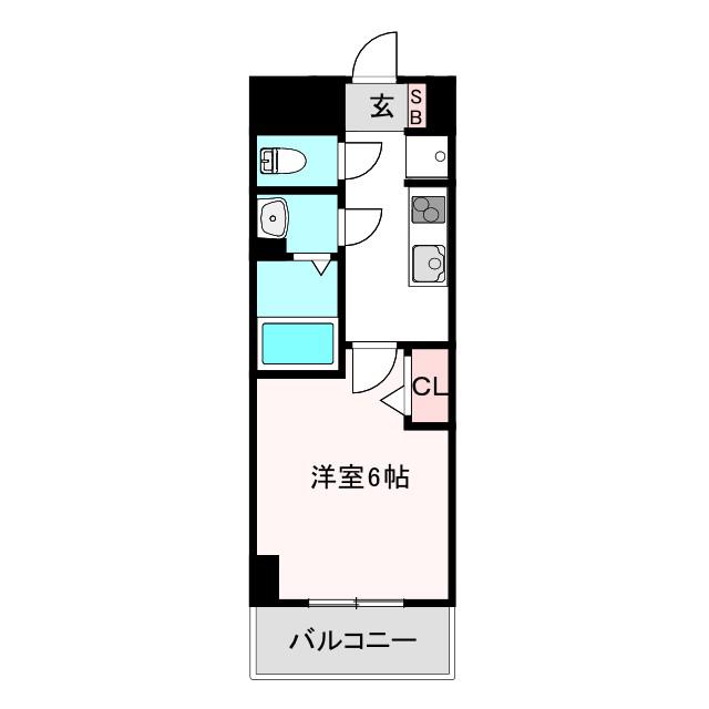 スプランディッド天王寺パークサイド(1K/12階)の間取り写真