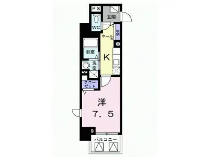 クラシェス北青木(1K/3階)の間取り写真