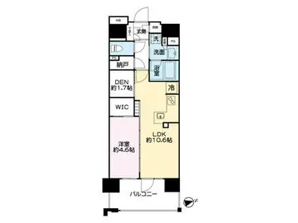 レーベン姫路本町(1SLDK/14階)の間取り写真