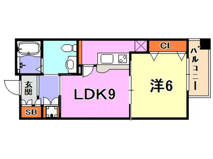 カトルセゾン(1LDK/4階)の間取り写真