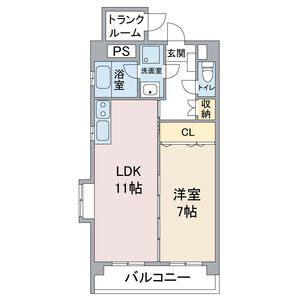 アピエ黄金(1LDK/5階)の間取り写真