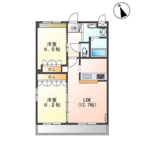 パストラル宮東(2LDK/2階)の間取り写真