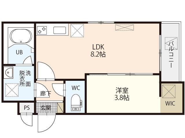 MOVE古江西町(1LDK/2階)の間取り写真