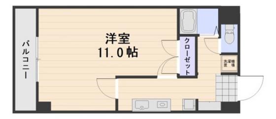 カルムプレミア今(1K/4階)の間取り写真