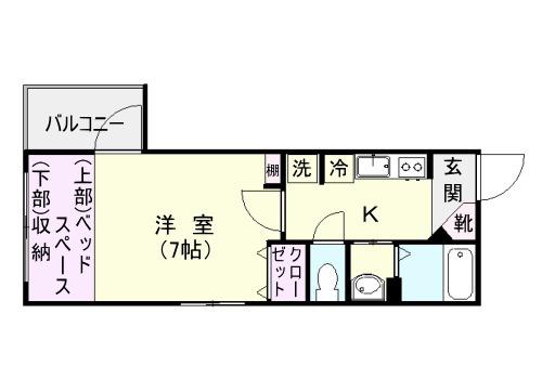 プレステージ荒田(1K/4階)の間取り写真