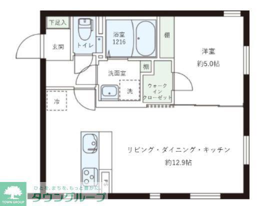 レピュア目黒本町レジデンス(1LDK/1階)の間取り写真