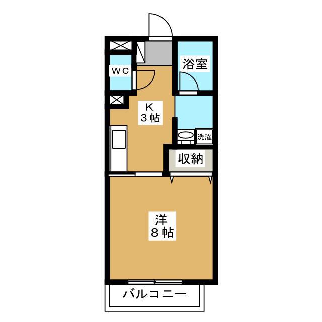 千歳橋ビル(1K/3階)の間取り写真
