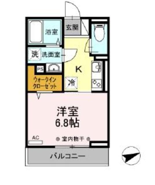 プレシャス富士見(1K/1階)の間取り写真