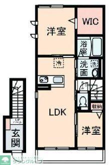 シャルマン(2LDK/2階)の間取り写真