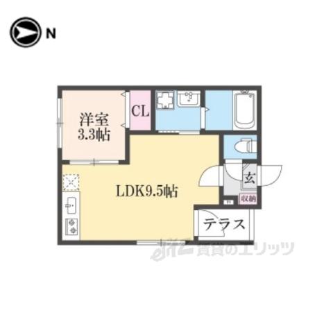 ハーモニーテラス東野舞台町3(1LDK/1階)の間取り写真