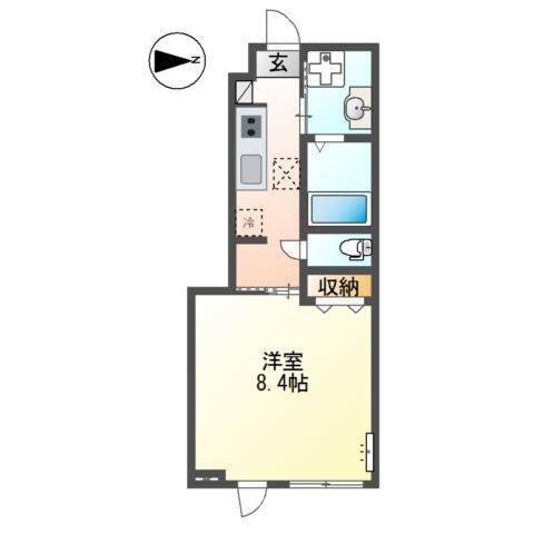 翠月荘 つむぎ(1K/1階)の間取り写真