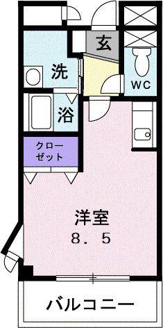 グレイスヴィラ(ワンルーム/3階)の間取り写真