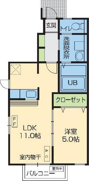 東北新幹線 二戸駅 徒歩5分 2階建 築14年(1LDK/1階)の間取り写真