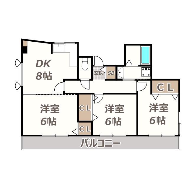 プレシャスUS(3DK/11階)の間取り写真