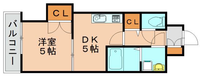 SUN・NESTPIA箱崎駅前(1DK/6階)の間取り写真