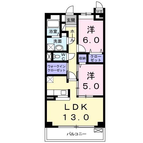 グレイス(2LDK/1階)の間取り写真