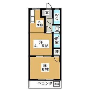 スカイハイツ(1DK/2階)の間取り写真