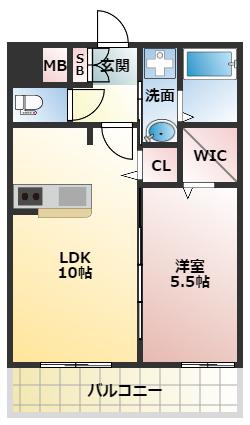 ザテラス天王寺MK(1LDK/6階)の間取り写真