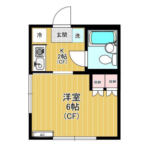 メゾン玉川(1K/1階)の間取り写真