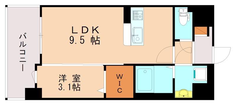 ネストピア博多グランドステージIII(1LDK/10階)の間取り写真