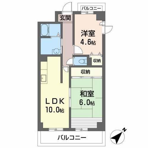 CHAMPS RIVIERE(2LDK/2階)の間取り写真