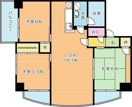 オールセインツ(3LDK/8階)の間取り写真