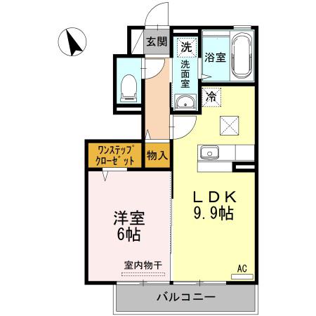 ベイブランシェ C棟(1LDK/1階)の間取り写真