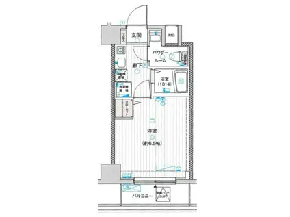 レガスタ両国(1K/6階)の間取り写真
