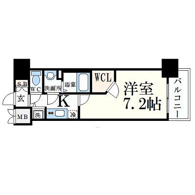 プレサンス名古屋グロウ(1K/15階)の間取り写真